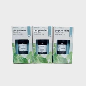 Nature Love Peppermint 100% Pure Essential Oil 0.33 fl oz/10 ml  Lot Of 3 NIB